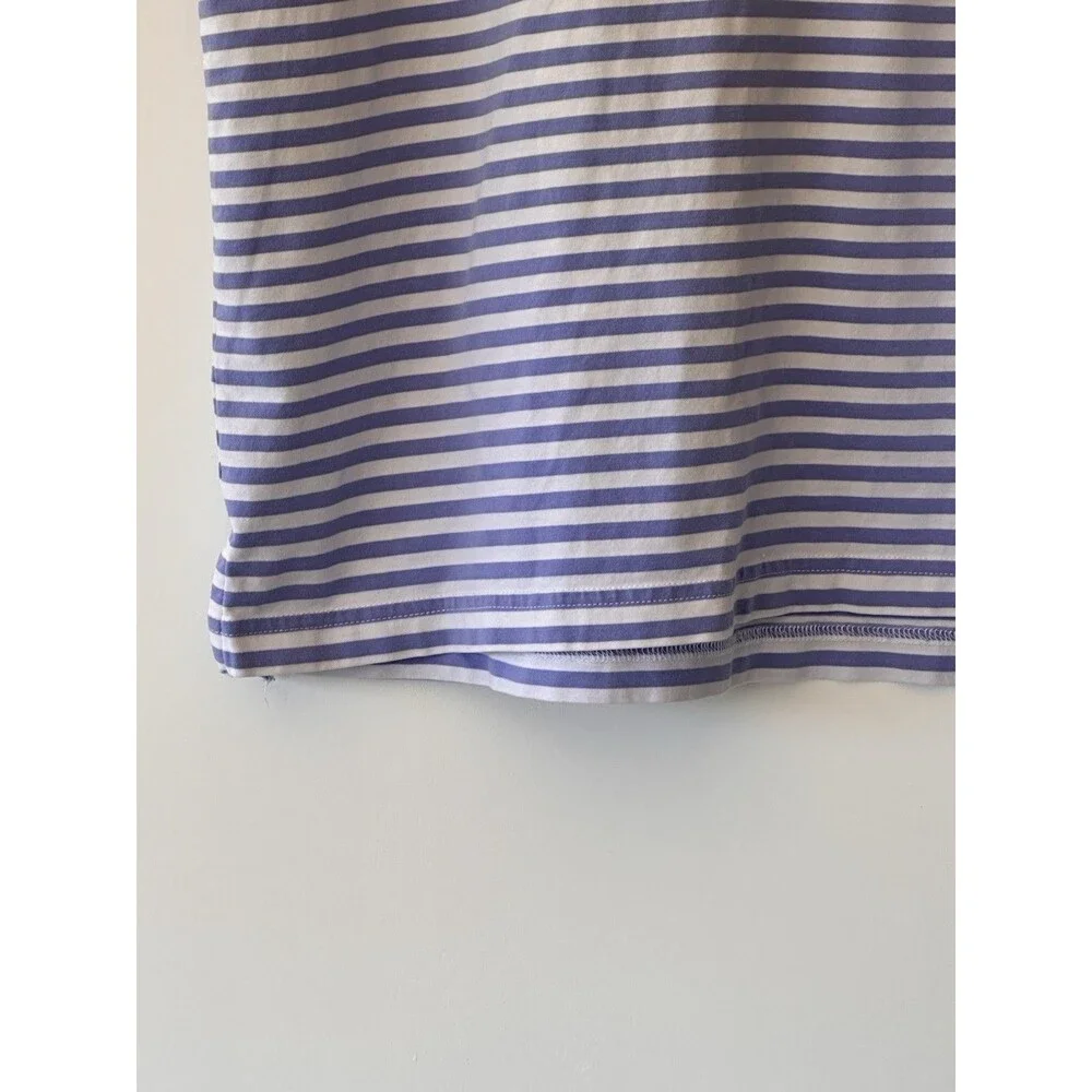 Peter Millar Youth XL Seaside Wash Blue and White Stripe Classic Polo Shirt 2016